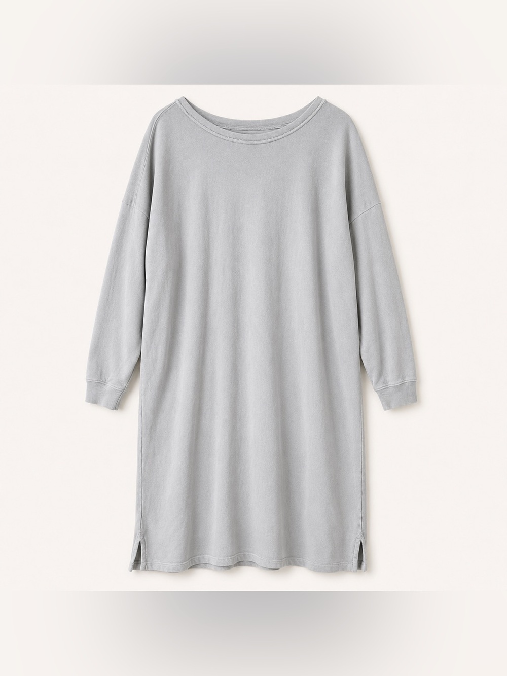 Lilla P Reversible Gray French Terry Sweatshirt Midi Dress Size Large